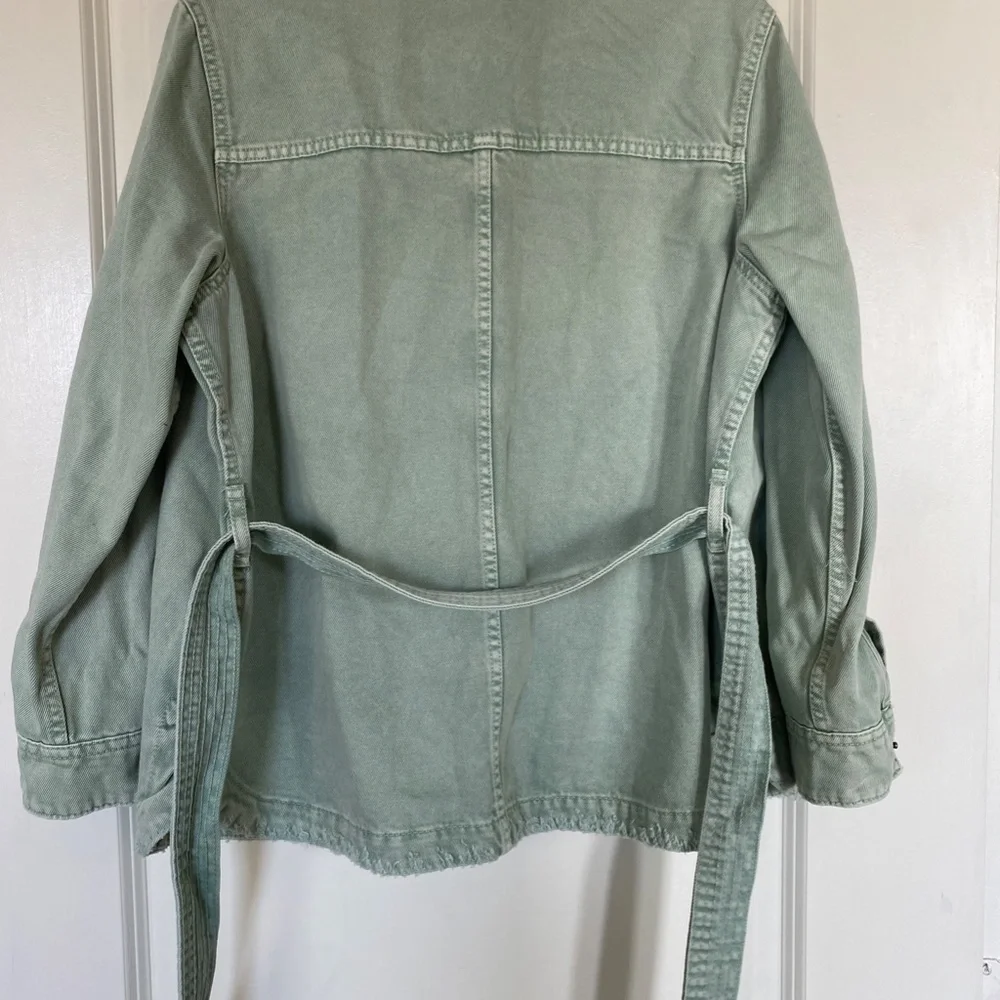 Zara Green Button-up Jean Jacket Womens Size S - Picture 5 of 5